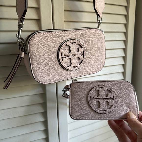 Tory Burch Miller Mini Crossbody & Card Case - Pale Pink - Like NEW